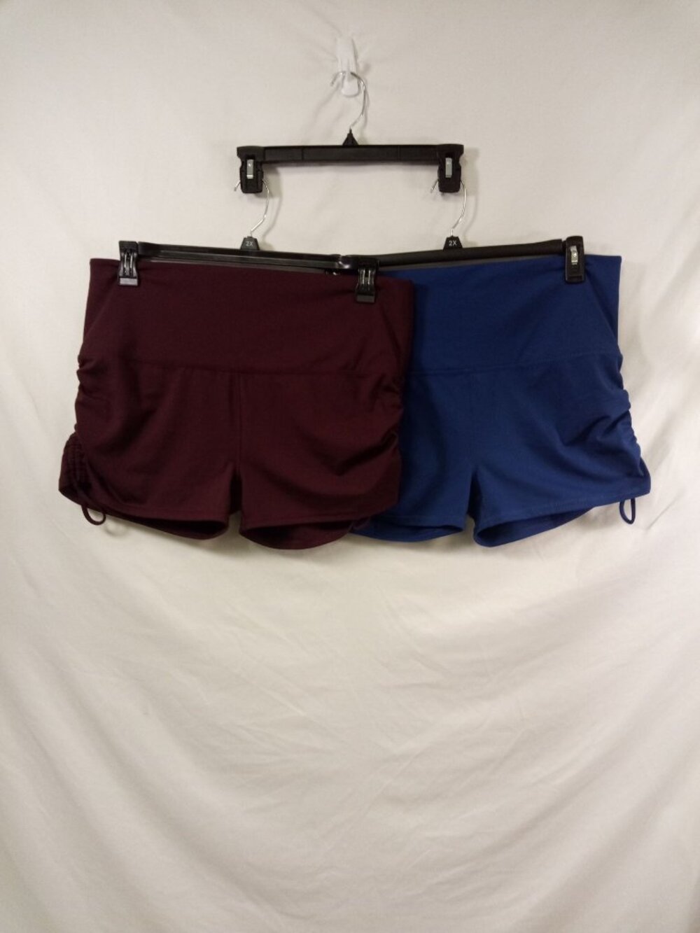 DSG Twitch and Allison 3" Ruched Momentum Burgundy/Blue Ultra High-Rise Biker S